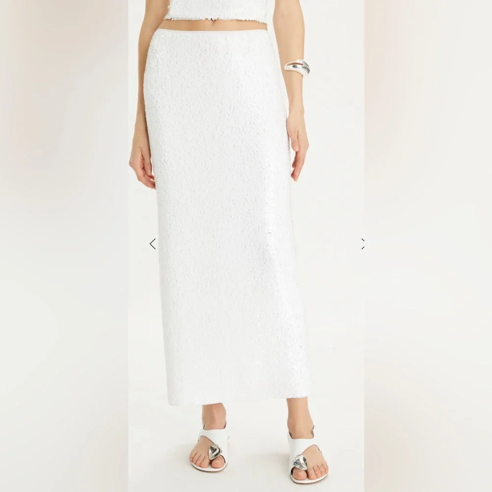 Tory Burch White Sequin Pencil Skirt size 6